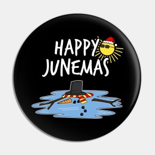 Happy Junemas Christmas June 2021 Snowman Summer Funny Pin