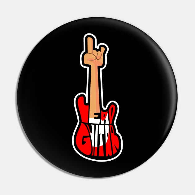 Lead Guitar Rock Band Pin by Kev Brett Designs