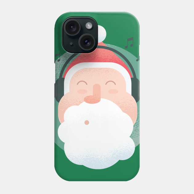 Santa Chillin' to Some Tunes Phone Case by rjzinger