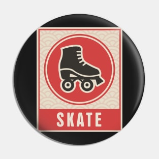 Japanese Style SKATE Poster | Roller Skating Pin