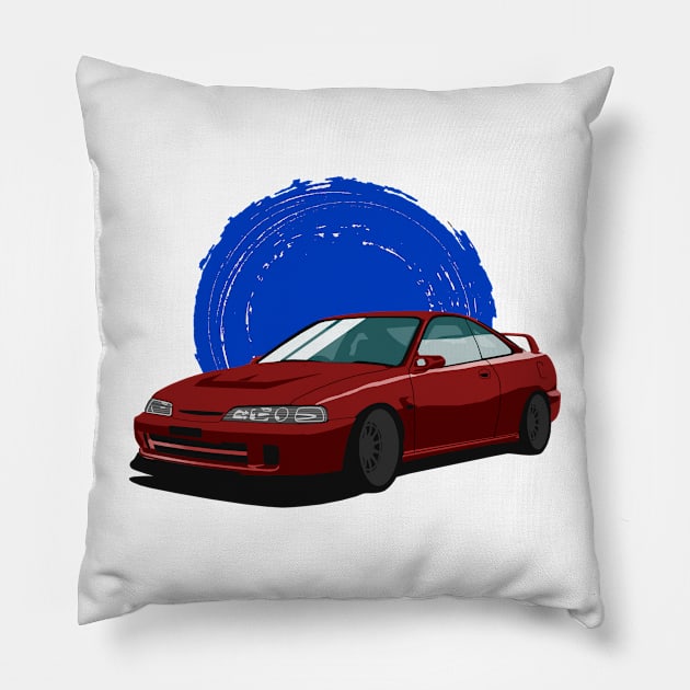 Red Honda Integra dc2 Pillow by Rebellion Store