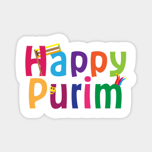 Happy Purim colorful design Magnet