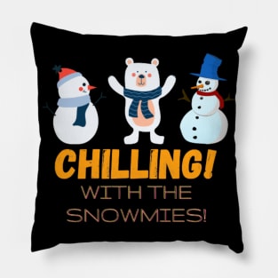 Chilling with the snowmies Pillow