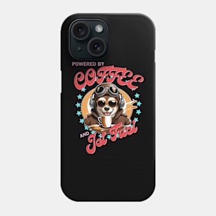 Powered by Coffee and Jet Fuel - Shiba Inu Pilot Phone Case