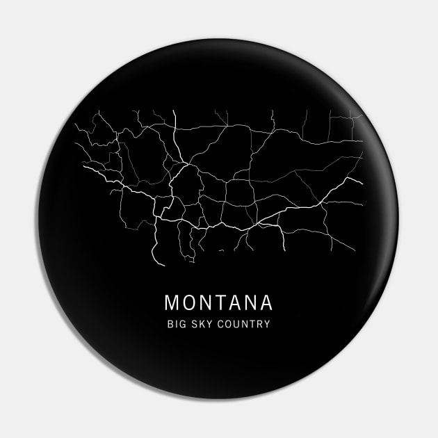 Montana State Road Map Pin by ClarkStreetPress