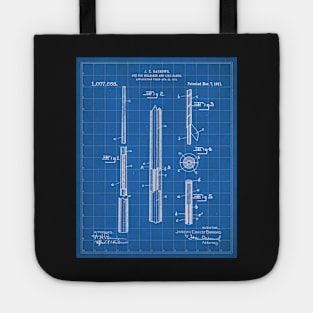 Pool Cue Patent - 9 Ball Art - Blueprint Tote