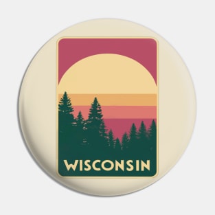 Wisconsin Tourism Sunset Graphic Pin