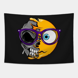 Nerd Thinking Zombie Emoji Tapestry