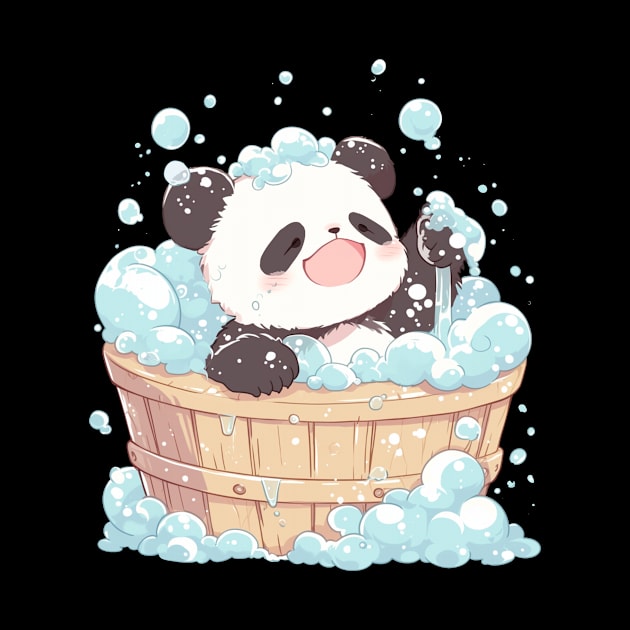 Panda In A Bubble Bath - Panda Bear Japanese by Anassein.os