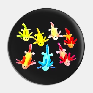 Many Colorful Axolotls are exploring the world Pin