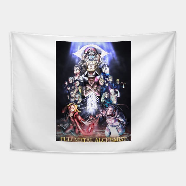 Fullmetal Alchemist Movie Poster (Gold Title) Tapestry by Arcanekeyblade5