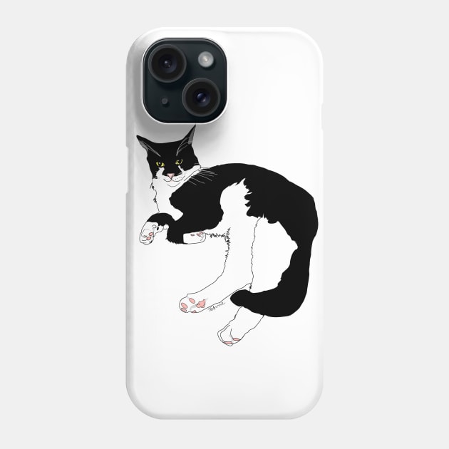 Cute Tuxedo Cat why are you looking at me?  Copyright TeAnne Phone Case by TeAnne