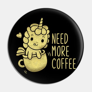 Golden Unicorn Coffee Pin