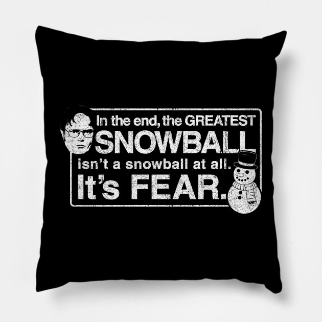 The Greatest Snowball - Dwight Schrute Pillow by huckblade