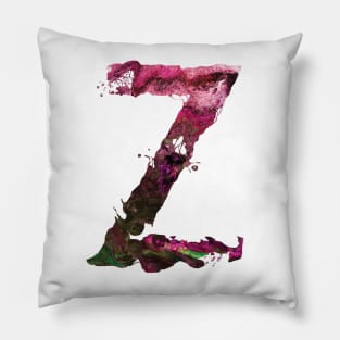 Colorful Painted Initial Letter Z Pillow