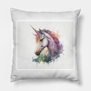 Unicorn Watercolour Painting Pillow