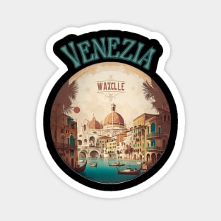 Venice Italy Streetscape Art - Retro Vintage Travel Magnet