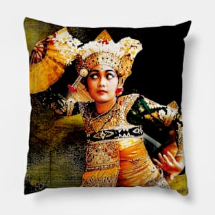 Balinese Traditional Dancer Bali Indonesia Barong Painting Pillow