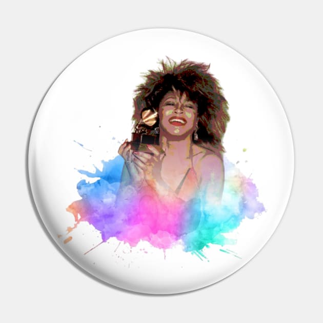 TINA TURNER ON THE COLORFUL SPLASH Pin by MufaArtsDesigns