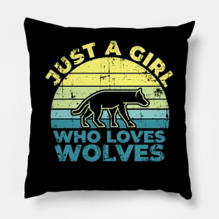 Just A Girl Who Loves Wolves for Wolf Lovers Gift Pillow