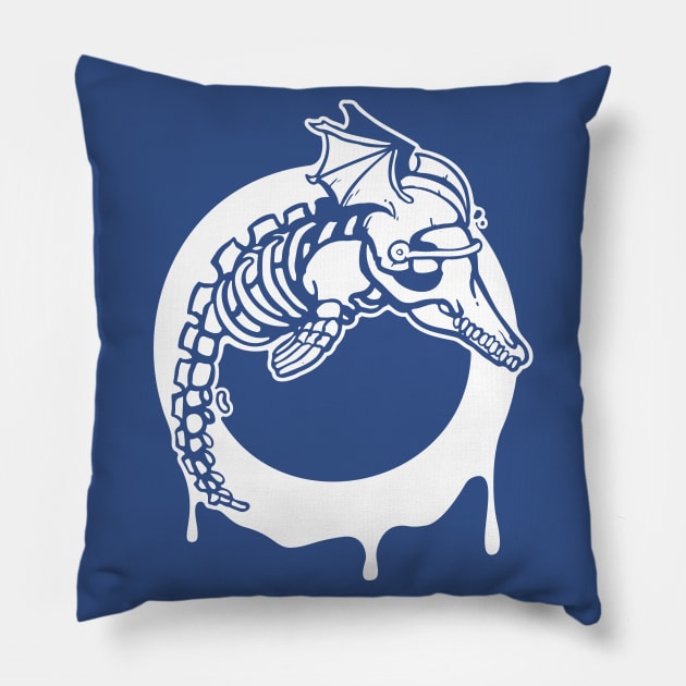 Reikland Undead Dolphins - White Design Pillow by KarlderTolle