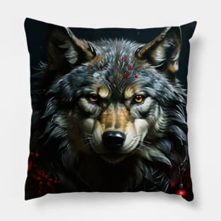 Christmas wolf Pillow