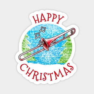 Christmas Trombone Trombonist Brass Musician Xmas 2022 Magnet