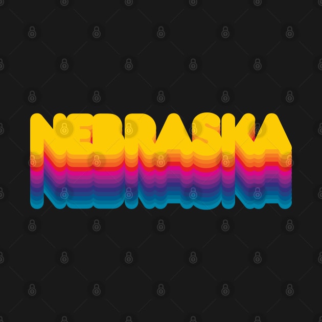 Nebraska 70's Rainbow Design by MalmoDesigns