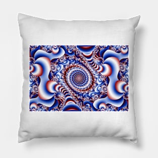 red white and blue spirals Pillow