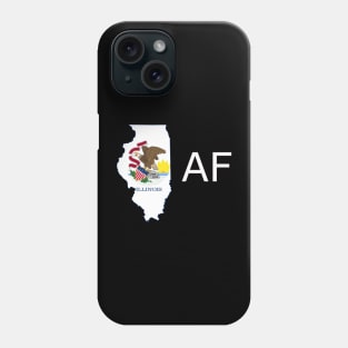 Illinois Flag State Outline AF (white) Phone Case