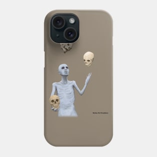 Skeletal Creature Juggling Skulls Realistic Art Phone Case