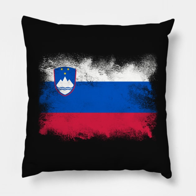 Slovenia Flag Pillow by psychoshadow