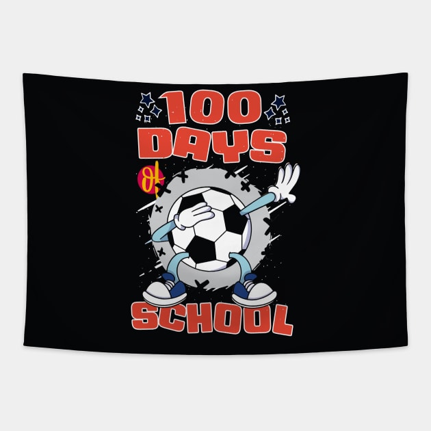 100 days of school featuring a dabbing Football #7 Tapestry by XYDstore