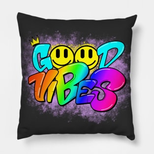 Good Vibes Graffiti Quote Pillow