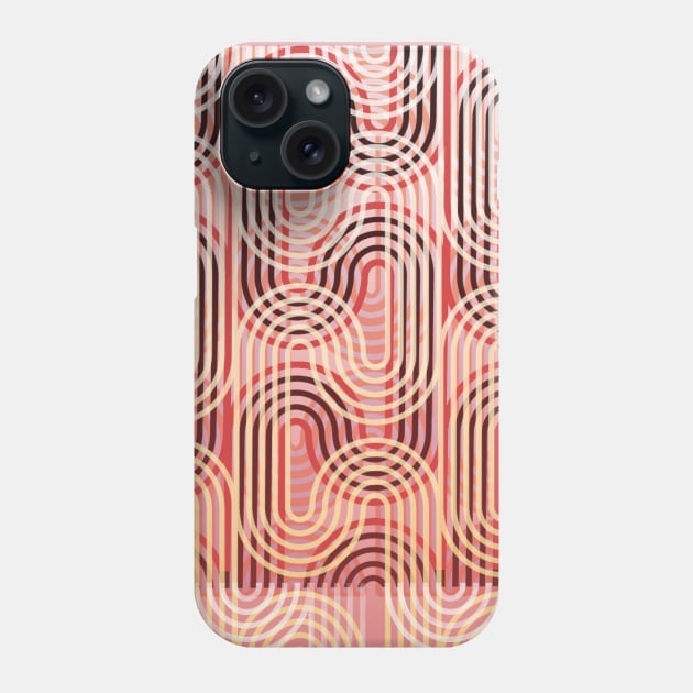 Wavy pattern in warm tones Phone Case by Uniquepixx