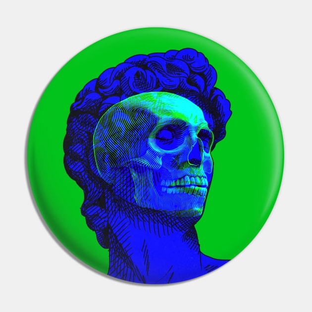 David Skull Interactive Yellow&Blue Filter T-Shirt By Red&Blue Pin by RedAndBlue