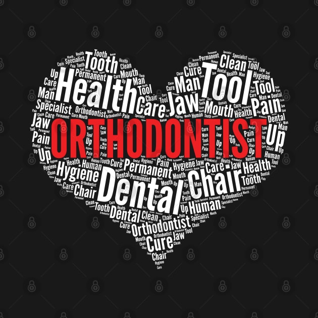 Orthodontist Heart Shape Word Cloud Design product by theodoros20