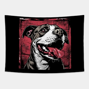 Retro Art American Pit Bull Terrier Dog Lover Tapestry