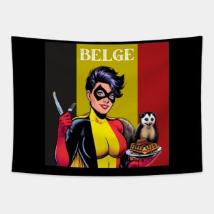 Belge: Superhero Possum Waffles Tapestry