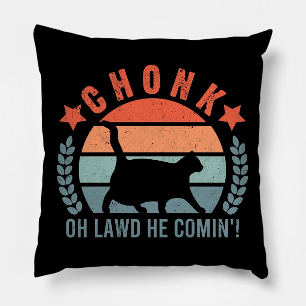 Fat Cat Chonk Scale Chonky Meme Cat Gift Pillow by favoriteshirt