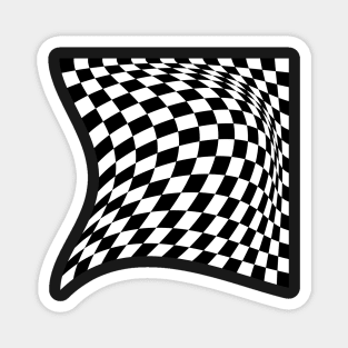 Warped chessboard 16x16 Magnet