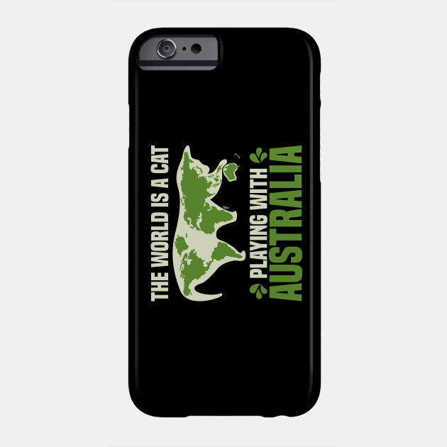 Earth Map Feline Plays With Australia Fun Cat Gift The World Is