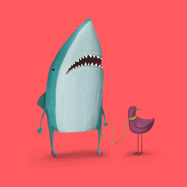Shark and friend by agrapedesign