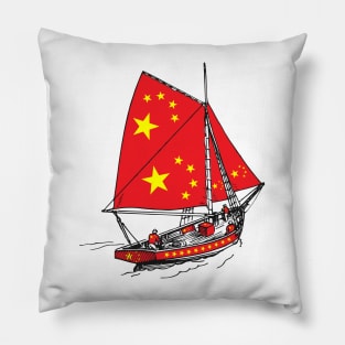 Vintage Proud of China Sailor with Chinese Pride Pillow