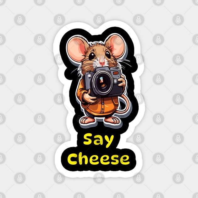 Say cheese Magnet by BishBashBosh