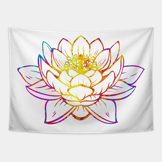 Watercolor Lotus Tapestry by aterkaderk