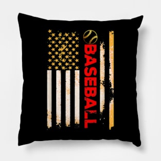 Lover American Flag Baseball Team Gift Pillow