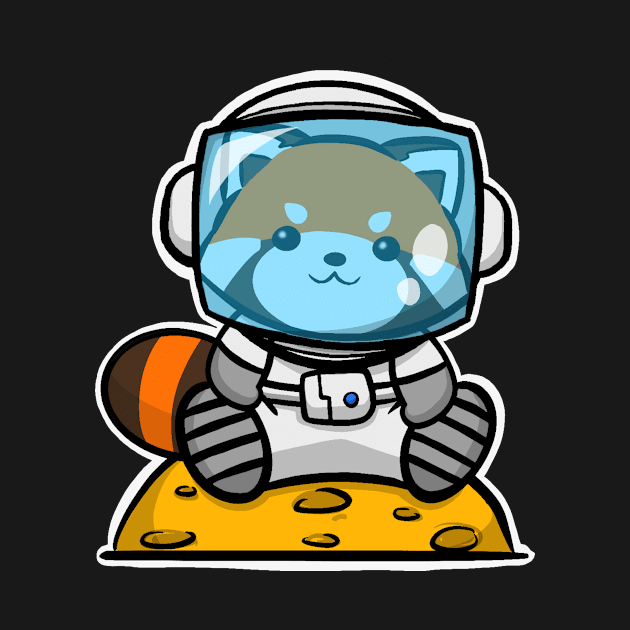 Red Panda Astronaut by LetsBeginDesigns