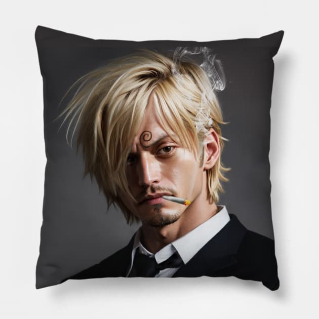 Realistic Sanji Pillow by Shibuz4.art