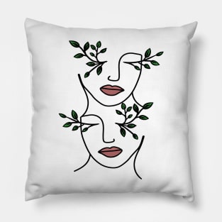 Line art face Pillow